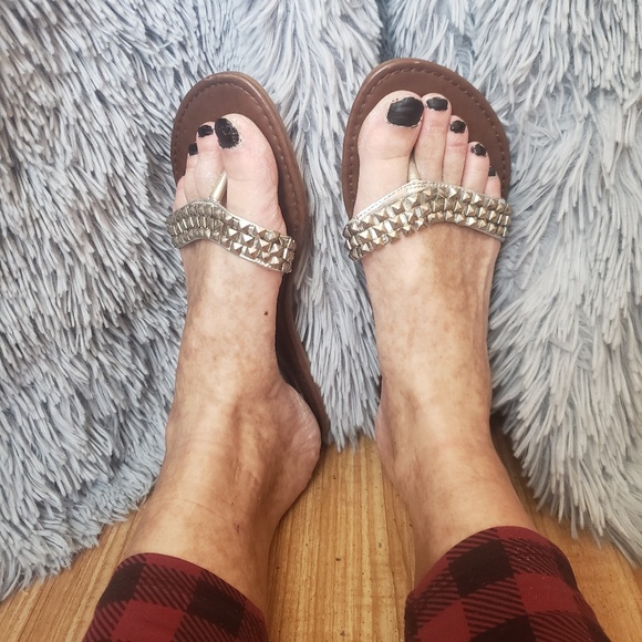 SHOES | Silver Studded Flip Flops! - Picture 7 of 8